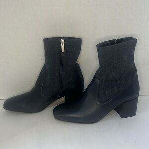 NWOB Aquatalia Navy Cammie Western Leather Sock Boot‎ Size 10